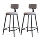 Modern Armless Backrest Counter Stool Iron Household Bar Stool with Velvet Cushion Gray 2 Piece Set Counter Stool(26"H) Clearhalo 'Bar Furniture' 'Bar Stools' 'bar_stools' 'furn' 'furn_bar_stools' 'furniture_bar_stools' 'Kitchen & Dining Furniture' 'kitchen&dining_furn' 'kitchen' 'kitchen_furn' Furniture' 4251163