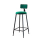 Modern Armless Backrest Counter Stool Iron Household Bar Stool with Velvet Cushion Green 1 Piece Bar Stool(30"H) Clearhalo 'Bar Furniture' 'Bar Stools' 'bar_stools' 'furn' 'furn_bar_stools' 'furniture_bar_stools' 'Kitchen & Dining Furniture' 'kitchen&dining_furn' 'kitchen' 'kitchen_furn' Furniture' 4251174
