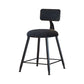 Modern Armless Backrest Counter Stool Iron Household Bar Stool with Velvet Cushion Black 1 Piece Short Stool(18"H) Clearhalo 'Bar Furniture' 'Bar Stools' 'bar_stools' 'furn' 'furn_bar_stools' 'furniture_bar_stools' 'Kitchen & Dining Furniture' 'kitchen&dining_furn' 'kitchen' 'kitchen_furn' Furniture' 4251177