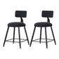 Modern Armless Backrest Counter Stool Iron Household Bar Stool with Velvet Cushion Black 2 Piece Set Short Stool(18"H) Clearhalo 'Bar Furniture' 'Bar Stools' 'bar_stools' 'furn' 'furn_bar_stools' 'furniture_bar_stools' 'Kitchen & Dining Furniture' 'kitchen&dining_furn' 'kitchen' 'kitchen_furn' Furniture' 4251178