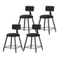Modern Armless Backrest Counter Stool Iron Household Bar Stool with Velvet Cushion Black 4 Piece Set Short Stool(18"H) Clearhalo 'Bar Furniture' 'Bar Stools' 'bar_stools' 'furn' 'furn_bar_stools' 'furniture_bar_stools' 'Kitchen & Dining Furniture' 'kitchen&dining_furn' 'kitchen' 'kitchen_furn' Furniture' 4251179