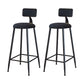 Modern Armless Backrest Counter Stool Iron Household Bar Stool with Velvet Cushion Black 2 Piece Set Bar Stool(30"H) Clearhalo 'Bar Furniture' 'Bar Stools' 'bar_stools' 'furn' 'furn_bar_stools' 'furniture_bar_stools' 'Kitchen & Dining Furniture' 'kitchen&dining_furn' 'kitchen' 'kitchen_furn' Furniture' 4251180