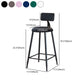 Modern Armless Backrest Counter Stool Iron Household Bar Stool with Velvet Cushion Clearhalo 'Bar Furniture' 'Bar Stools' 'bar_stools' 'furn' 'furn_bar_stools' 'furniture_bar_stools' 'Kitchen & Dining Furniture' 'kitchen&dining_furn' 'kitchen' 'kitchen_furn' Furniture' 4251183