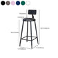 Modern Armless Backrest Counter Stool Iron Household Bar Stool with Velvet Cushion Clearhalo 'Bar Furniture' 'Bar Stools' 'bar_stools' 'furn' 'furn_bar_stools' 'furniture_bar_stools' 'Kitchen & Dining Furniture' 'kitchen&dining_furn' 'kitchen' 'kitchen_furn' Furniture' 4251184