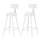 Modern Armless Backrest Counter Stool Iron Milk Tea Shop Bar Stool with Leather Cushion White 2 Piece Set Counter Stool(26"H) Clearhalo 'Bar Furniture' 'Bar Stools' 'bar_stools' 'furn' 'furn_bar_stools' 'furniture_bar_stools' 'Kitchen & Dining Furniture' 'kitchen&dining_furn' 'kitchen' 'kitchen_furn' Furniture' 4251187