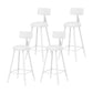 Modern Armless Backrest Counter Stool Iron Milk Tea Shop Bar Stool with Leather Cushion White 4 Piece Set Counter Stool(26"H) Clearhalo 'Bar Furniture' 'Bar Stools' 'bar_stools' 'furn' 'furn_bar_stools' 'furniture_bar_stools' 'Kitchen & Dining Furniture' 'kitchen&dining_furn' 'kitchen' 'kitchen_furn' Furniture' 4251189