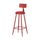 Modern Armless Backrest Counter Stool Iron Milk Tea Shop Bar Stool with Leather Cushion Red 1 Piece Bar Stool(30"H) Clearhalo 'Bar Furniture' 'Bar Stools' 'bar_stools' 'furn' 'furn_bar_stools' 'furniture_bar_stools' 'Kitchen & Dining Furniture' 'kitchen&dining_furn' 'kitchen' 'kitchen_furn' Furniture' 4251191