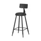 Modern Armless Backrest Counter Stool Iron Milk Tea Shop Bar Stool with Leather Cushion Black 1 Piece Counter Stool(26"H) Clearhalo 'Bar Furniture' 'Bar Stools' 'bar_stools' 'furn' 'furn_bar_stools' 'furniture_bar_stools' 'Kitchen & Dining Furniture' 'kitchen&dining_furn' 'kitchen' 'kitchen_furn' Furniture' 4251193