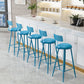 Modern Armless Backrest Counter Stool Iron Milk Tea Shop Bar Stool with Leather Cushion Clearhalo 'Bar Furniture' 'Bar Stools' 'bar_stools' 'furn' 'furn_bar_stools' 'furniture_bar_stools' 'Kitchen & Dining Furniture' 'kitchen&dining_furn' 'kitchen' 'kitchen_furn' Furniture' 4251199