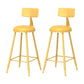 Modern Armless Backrest Counter Stool Iron Milk Tea Shop Bar Stool with Leather Cushion Yellow 2 Piece Set Counter Stool(26"H) Clearhalo 'Bar Furniture' 'Bar Stools' 'bar_stools' 'furn' 'furn_bar_stools' 'furniture_bar_stools' 'Kitchen & Dining Furniture' 'kitchen&dining_furn' 'kitchen' 'kitchen_furn' Furniture' 4251205