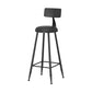 Modern Armless Backrest Counter Stool Iron Milk Tea Shop Bar Stool with Leather Cushion Black 1 Piece Bar Stool(30"H) Clearhalo 'Bar Furniture' 'Bar Stools' 'bar_stools' 'furn' 'furn_bar_stools' 'furniture_bar_stools' 'Kitchen & Dining Furniture' 'kitchen&dining_furn' 'kitchen' 'kitchen_furn' Furniture' 4251207