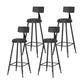 Modern Armless Backrest Counter Stool Iron Milk Tea Shop Bar Stool with Leather Cushion Black 4 Piece Set Bar Stool(30"H) Clearhalo 'Bar Furniture' 'Bar Stools' 'bar_stools' 'furn' 'furn_bar_stools' 'furniture_bar_stools' 'Kitchen & Dining Furniture' 'kitchen&dining_furn' 'kitchen' 'kitchen_furn' Furniture' 4251209