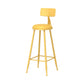 Modern Armless Backrest Counter Stool Iron Milk Tea Shop Bar Stool with Leather Cushion Yellow 1 Piece Bar Stool(30"H) Clearhalo 'Bar Furniture' 'Bar Stools' 'bar_stools' 'furn' 'furn_bar_stools' 'furniture_bar_stools' 'Kitchen & Dining Furniture' 'kitchen&dining_furn' 'kitchen' 'kitchen_furn' Furniture' 4251210