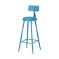 Modern Armless Backrest Counter Stool Iron Milk Tea Shop Bar Stool with Leather Cushion Blue 1 Piece Bar Stool(30"H) Clearhalo 'Bar Furniture' 'Bar Stools' 'bar_stools' 'furn' 'furn_bar_stools' 'furniture_bar_stools' 'Kitchen & Dining Furniture' 'kitchen&dining_furn' 'kitchen' 'kitchen_furn' Furniture' 4251213