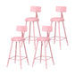 Modern Armless Backrest Counter Stool Iron Milk Tea Shop Bar Stool with Leather Cushion Pink 4 Piece Set Counter Stool(26"H) Clearhalo 'Bar Furniture' 'Bar Stools' 'bar_stools' 'furn' 'furn_bar_stools' 'furniture_bar_stools' 'Kitchen & Dining Furniture' 'kitchen&dining_furn' 'kitchen' 'kitchen_furn' Furniture' 4251221