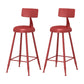 Modern Armless Backrest Counter Stool Iron Milk Tea Shop Bar Stool with Leather Cushion Red 2 Piece Set Counter Stool(26"H) Clearhalo 'Bar Furniture' 'Bar Stools' 'bar_stools' 'furn' 'furn_bar_stools' 'furniture_bar_stools' 'Kitchen & Dining Furniture' 'kitchen&dining_furn' 'kitchen' 'kitchen_furn' Furniture' 4251223