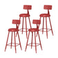 Modern Armless Backrest Counter Stool Iron Milk Tea Shop Bar Stool with Leather Cushion Red 4 Piece Set Counter Stool(26"H) Clearhalo 'Bar Furniture' 'Bar Stools' 'bar_stools' 'furn' 'furn_bar_stools' 'furniture_bar_stools' 'Kitchen & Dining Furniture' 'kitchen&dining_furn' 'kitchen' 'kitchen_furn' Furniture' 4251224