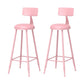 Modern Armless Backrest Counter Stool Iron Milk Tea Shop Bar Stool with Leather Cushion Pink 2 Piece Set Bar Stool(30"H) Clearhalo 'Bar Furniture' 'Bar Stools' 'bar_stools' 'furn' 'furn_bar_stools' 'furniture_bar_stools' 'Kitchen & Dining Furniture' 'kitchen&dining_furn' 'kitchen' 'kitchen_furn' Furniture' 4251226