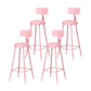 Modern Armless Backrest Counter Stool Iron Milk Tea Shop Bar Stool with Leather Cushion Pink 4 Piece Set Bar Stool(30"H) Clearhalo 'Bar Furniture' 'Bar Stools' 'bar_stools' 'furn' 'furn_bar_stools' 'furniture_bar_stools' 'Kitchen & Dining Furniture' 'kitchen&dining_furn' 'kitchen' 'kitchen_furn' Furniture' 4251227