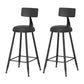 Modern Armless Backrest Counter Stool Iron Milk Tea Shop Bar Stool with Leather Cushion Black 2 Piece Set Counter Stool(26"H) Clearhalo 'Bar Furniture' 'Bar Stools' 'bar_stools' 'furn' 'furn_bar_stools' 'furniture_bar_stools' 'Kitchen & Dining Furniture' 'kitchen&dining_furn' 'kitchen' 'kitchen_furn' Furniture' 4251228