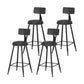 Modern Armless Backrest Counter Stool Iron Milk Tea Shop Bar Stool with Leather Cushion Black 4 Piece Set Counter Stool(26"H) Clearhalo 'Bar Furniture' 'Bar Stools' 'bar_stools' 'furn' 'furn_bar_stools' 'furniture_bar_stools' 'Kitchen & Dining Furniture' 'kitchen&dining_furn' 'kitchen' 'kitchen_furn' Furniture' 4251229