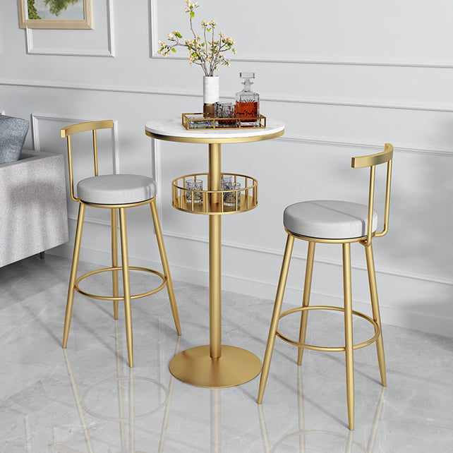 Glam Metal Upholstered Barstool Indoor Bar Stool with Iron Legs Clearhalo 'Bar Furniture' 'Bar Stools' 'bar_stools' 'furn' 'furn_bar_stools' 'furniture_bar_stools' 'Kitchen & Dining Furniture' 'kitchen&dining_furn' 'kitchen' 'kitchen_furn' Furniture' 4251232