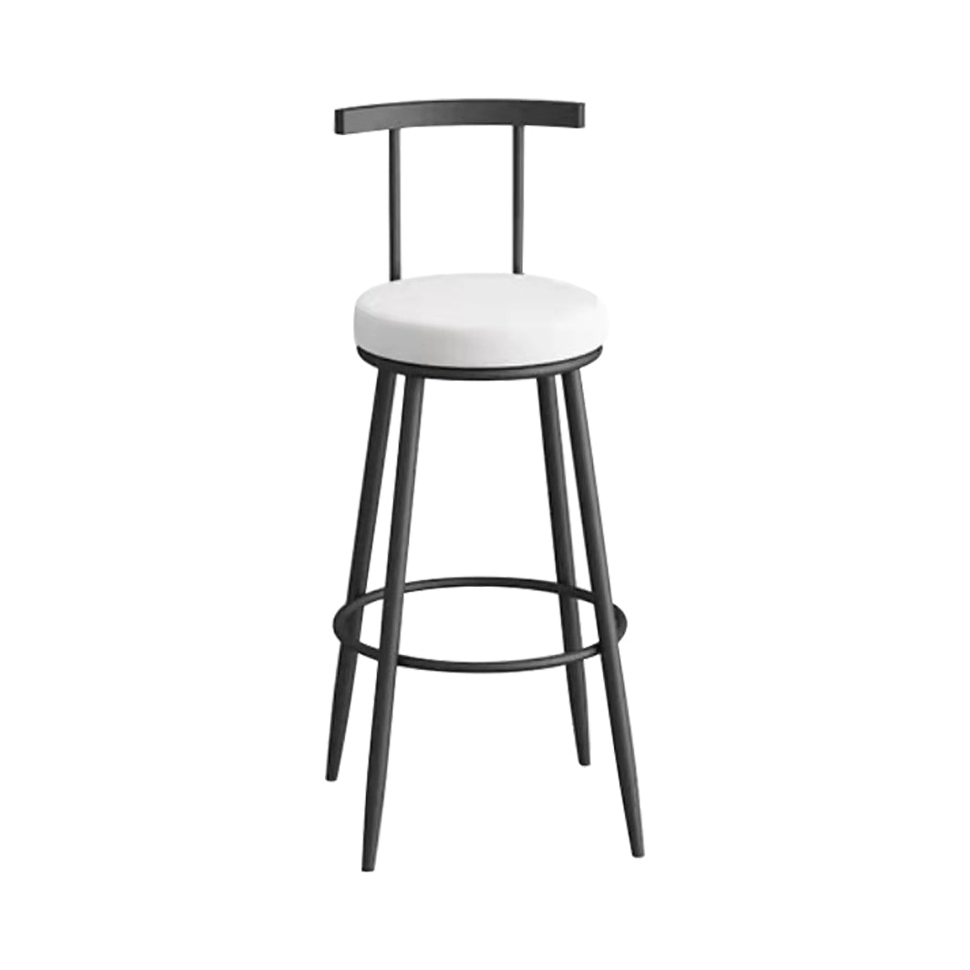 Glam Metal Upholstered Barstool Indoor Bar Stool with Iron Legs Black White 1 Piece Clearhalo 'Bar Furniture' 'Bar Stools' 'bar_stools' 'furn' 'furn_bar_stools' 'furniture_bar_stools' 'Kitchen & Dining Furniture' 'kitchen&dining_furn' 'kitchen' 'kitchen_furn' Furniture' 4251233