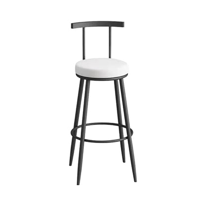 Glam Metal Upholstered Barstool Indoor Bar Stool with Iron Legs Black White 1 Piece Clearhalo 'Bar Furniture' 'Bar Stools' 'bar_stools' 'furn' 'furn_bar_stools' 'furniture_bar_stools' 'Kitchen & Dining Furniture' 'kitchen&dining_furn' 'kitchen' 'kitchen_furn' Furniture' 4251233