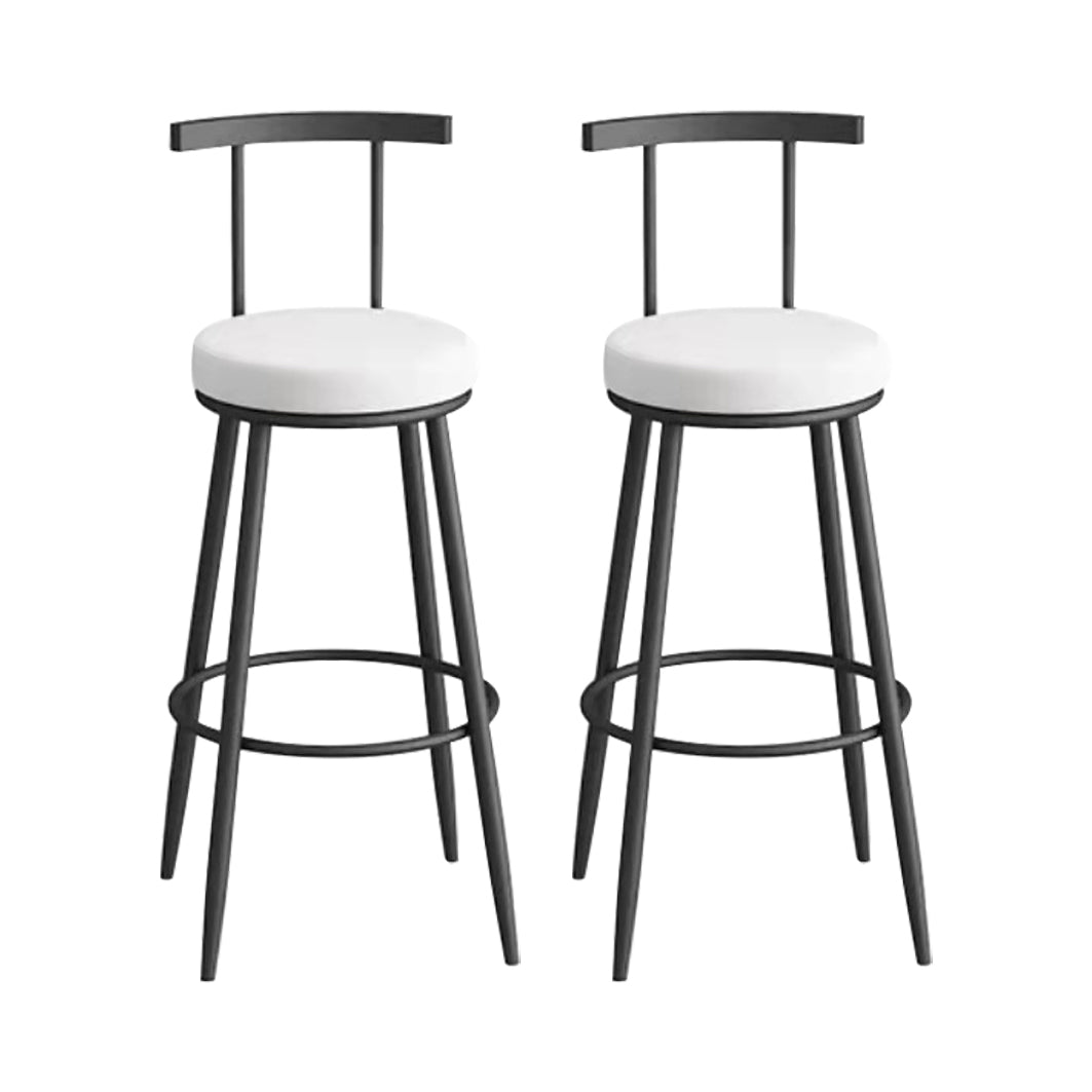 Glam Metal Upholstered Barstool Indoor Bar Stool with Iron Legs Black White 2 Piece Set Clearhalo 'Bar Furniture' 'Bar Stools' 'bar_stools' 'furn' 'furn_bar_stools' 'furniture_bar_stools' 'Kitchen & Dining Furniture' 'kitchen&dining_furn' 'kitchen' 'kitchen_furn' Furniture' 4251234