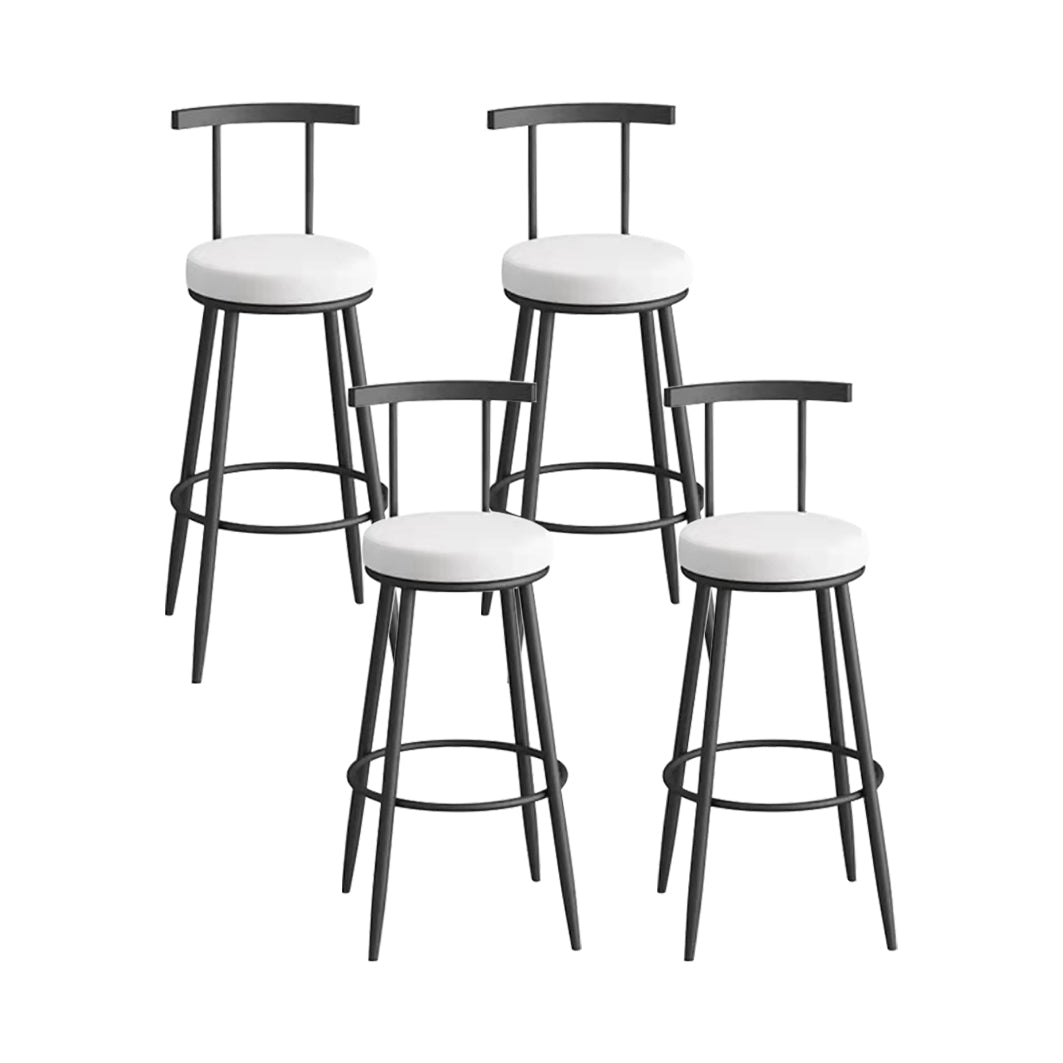 Glam Metal Upholstered Barstool Indoor Bar Stool with Iron Legs Black White 4 Piece Set Clearhalo 'Bar Furniture' 'Bar Stools' 'bar_stools' 'furn' 'furn_bar_stools' 'furniture_bar_stools' 'Kitchen & Dining Furniture' 'kitchen&dining_furn' 'kitchen' 'kitchen_furn' Furniture' 4251236