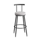 Glam Metal Upholstered Barstool Indoor Bar Stool with Iron Legs Black Gray 1 Piece Clearhalo 'Bar Furniture' 'Bar Stools' 'bar_stools' 'furn' 'furn_bar_stools' 'furniture_bar_stools' 'Kitchen & Dining Furniture' 'kitchen&dining_furn' 'kitchen' 'kitchen_furn' Furniture' 4251238