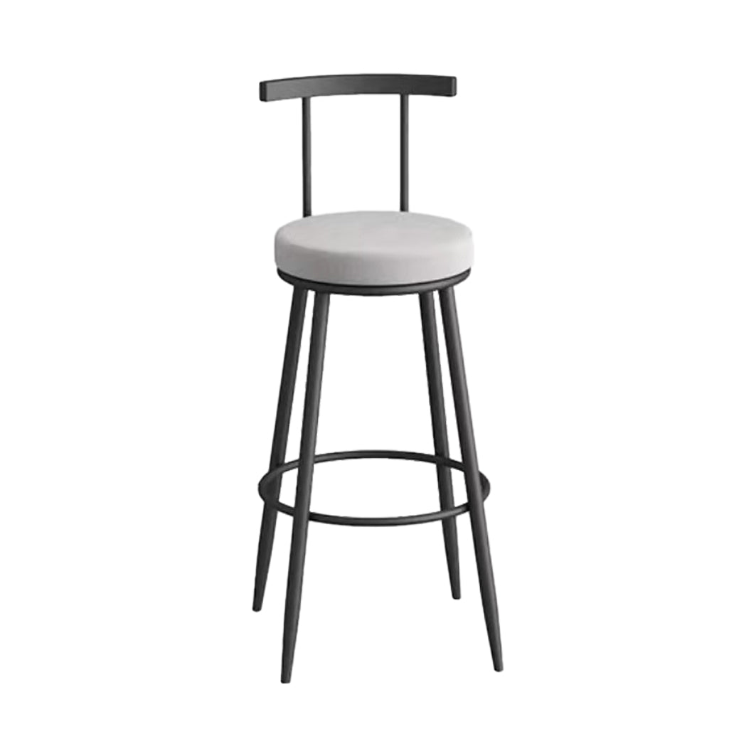 Glam Metal Upholstered Barstool Indoor Bar Stool with Iron Legs Black Gray 1 Piece Clearhalo 'Bar Furniture' 'Bar Stools' 'bar_stools' 'furn' 'furn_bar_stools' 'furniture_bar_stools' 'Kitchen & Dining Furniture' 'kitchen&dining_furn' 'kitchen' 'kitchen_furn' Furniture' 4251238