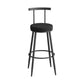 Glam Metal Upholstered Barstool Indoor Bar Stool with Iron Legs Black Black 1 Piece Clearhalo 'Bar Furniture' 'Bar Stools' 'bar_stools' 'furn' 'furn_bar_stools' 'furniture_bar_stools' 'Kitchen & Dining Furniture' 'kitchen&dining_furn' 'kitchen' 'kitchen_furn' Furniture' 4251240