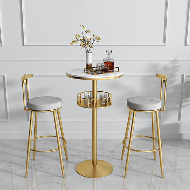 Glam Metal Upholstered Barstool Indoor Bar Stool with Iron Legs Clearhalo 'Bar Furniture' 'Bar Stools' 'bar_stools' 'furn' 'furn_bar_stools' 'furniture_bar_stools' 'Kitchen & Dining Furniture' 'kitchen&dining_furn' 'kitchen' 'kitchen_furn' Furniture' 4251242