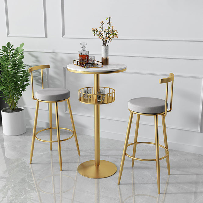 Glam Metal Upholstered Barstool Indoor Bar Stool with Iron Legs Clearhalo 'Bar Furniture' 'Bar Stools' 'bar_stools' 'furn' 'furn_bar_stools' 'furniture_bar_stools' 'Kitchen & Dining Furniture' 'kitchen&dining_furn' 'kitchen' 'kitchen_furn' Furniture' 4251244