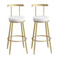 Glam Metal Upholstered Barstool Indoor Bar Stool with Iron Legs Gold White 2 Piece Set Clearhalo 'Bar Furniture' 'Bar Stools' 'bar_stools' 'furn' 'furn_bar_stools' 'furniture_bar_stools' 'Kitchen & Dining Furniture' 'kitchen&dining_furn' 'kitchen' 'kitchen_furn' Furniture' 4251251