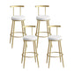 Glam Metal Upholstered Barstool Indoor Bar Stool with Iron Legs Gold 4 Piece Set Clearhalo 'Bar Furniture' 'Bar Stools' 'bar_stools' 'furn' 'furn_bar_stools' 'furniture_bar_stools' 'Kitchen & Dining Furniture' 'kitchen&dining_furn' 'kitchen' 'kitchen_furn' Furniture' 4251252