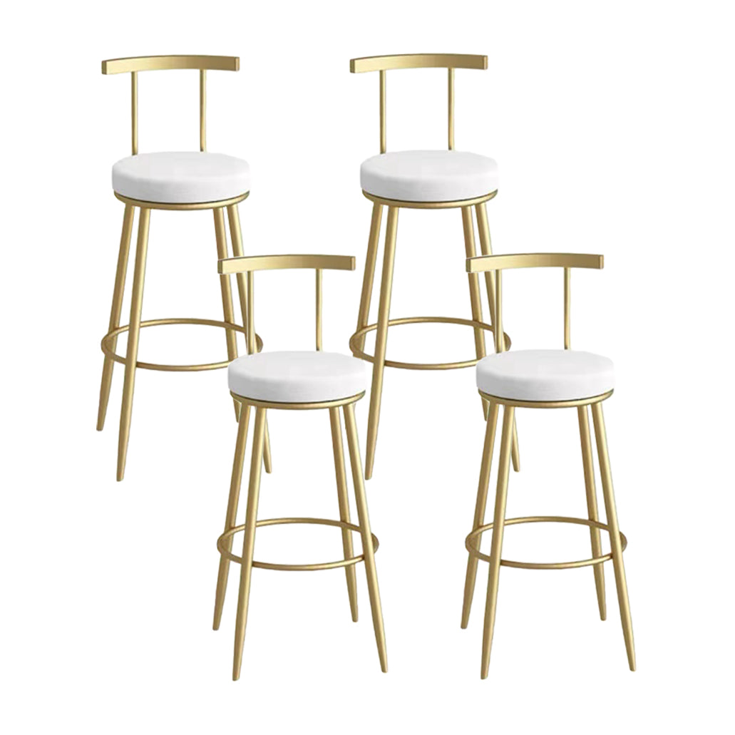 Glam Metal Upholstered Barstool Indoor Bar Stool with Iron Legs Gold 4 Piece Set Clearhalo 'Bar Furniture' 'Bar Stools' 'bar_stools' 'furn' 'furn_bar_stools' 'furniture_bar_stools' 'Kitchen & Dining Furniture' 'kitchen&dining_furn' 'kitchen' 'kitchen_furn' Furniture' 4251252