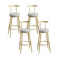 Glam Metal Upholstered Barstool Indoor Bar Stool with Iron Legs Gray 4 Piece Set Clearhalo 'Bar Furniture' 'Bar Stools' 'bar_stools' 'furn' 'furn_bar_stools' 'furniture_bar_stools' 'Kitchen & Dining Furniture' 'kitchen&dining_furn' 'kitchen' 'kitchen_furn' Furniture' 4251255