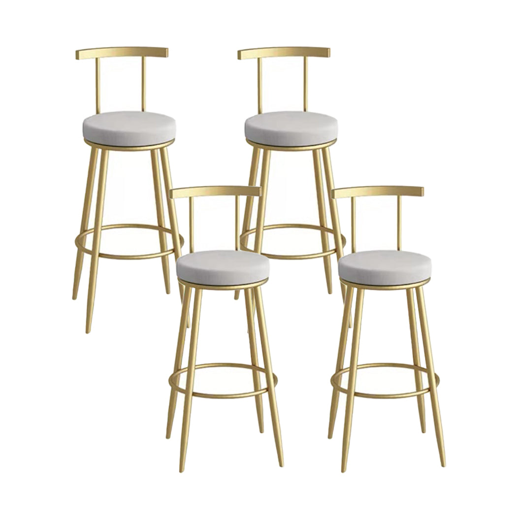 Glam Metal Upholstered Barstool Indoor Bar Stool with Iron Legs Gray 4 Piece Set Clearhalo 'Bar Furniture' 'Bar Stools' 'bar_stools' 'furn' 'furn_bar_stools' 'furniture_bar_stools' 'Kitchen & Dining Furniture' 'kitchen&dining_furn' 'kitchen' 'kitchen_furn' Furniture' 4251255