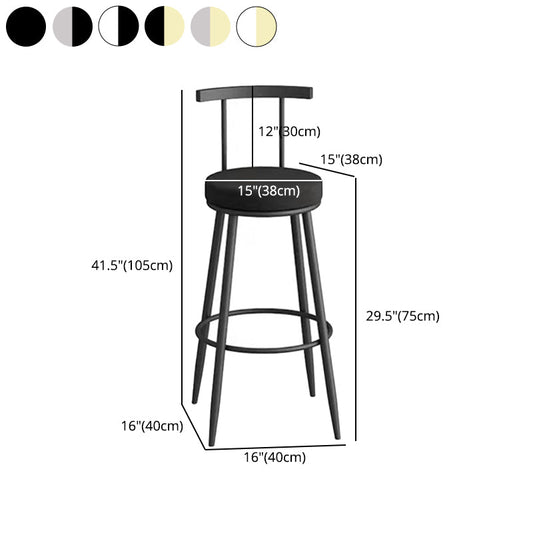 Glam Metal Upholstered Barstool Indoor Bar Stool with Iron Legs Clearhalo 'Bar Furniture' 'Bar Stools' 'bar_stools' 'furn' 'furn_bar_stools' 'furniture_bar_stools' 'Kitchen & Dining Furniture' 'kitchen&dining_furn' 'kitchen' 'kitchen_furn' Furniture' 4251258
