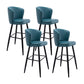 Contemporary Metal Upholstered Barstool Indoor Bar Stool with Iron Legs and Low Back Royal Blue 4 Piece Set Bar Stool(30"H) Clearhalo 'Bar Furniture' 'Bar Stools' 'bar_stools' 'furn' 'furn_bar_stools' 'furniture_bar_stools' 'Kitchen & Dining Furniture' 'kitchen&dining_furn' 'kitchen' 'kitchen_furn' Furniture' 4251263