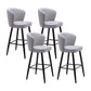 Contemporary Metal Upholstered Barstool Indoor Bar Stool with Iron Legs and Low Back Grey 4 Piece Set Counter Stool(26"H) Clearhalo 'Bar Furniture' 'Bar Stools' 'bar_stools' 'furn' 'furn_bar_stools' 'furniture_bar_stools' 'Kitchen & Dining Furniture' 'kitchen&dining_furn' 'kitchen' 'kitchen_furn' Furniture' 4251270