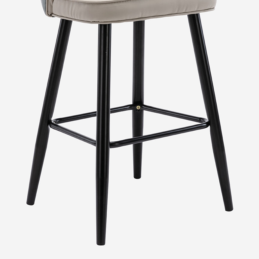 Contemporary Metal Upholstered Barstool Indoor Bar Stool with Iron Legs and Low Back Clearhalo 'Bar Furniture' 'Bar Stools' 'bar_stools' 'furn' 'furn_bar_stools' 'furniture_bar_stools' 'Kitchen & Dining Furniture' 'kitchen&dining_furn' 'kitchen' 'kitchen_furn' Furniture' 4251271