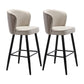 Contemporary Metal Upholstered Barstool Indoor Bar Stool with Iron Legs and Low Back White 2 Piece Set Counter Stool(26"H) Clearhalo 'Bar Furniture' 'Bar Stools' 'bar_stools' 'furn' 'furn_bar_stools' 'furniture_bar_stools' 'Kitchen & Dining Furniture' 'kitchen&dining_furn' 'kitchen' 'kitchen_furn' Furniture' 4251274