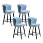 Contemporary Metal Upholstered Barstool Indoor Bar Stool with Iron Legs and Low Back Blue 4 Piece Set Short Stool(22"H) Clearhalo 'Bar Furniture' 'Bar Stools' 'bar_stools' 'furn' 'furn_bar_stools' 'furniture_bar_stools' 'Kitchen & Dining Furniture' 'kitchen&dining_furn' 'kitchen' 'kitchen_furn' Furniture' 4251279