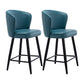 Contemporary Metal Upholstered Barstool Indoor Bar Stool with Iron Legs and Low Back Royal Blue 2 Piece Set Short Stool(22"H) Clearhalo 'Bar Furniture' 'Bar Stools' 'bar_stools' 'furn' 'furn_bar_stools' 'furniture_bar_stools' 'Kitchen & Dining Furniture' 'kitchen&dining_furn' 'kitchen' 'kitchen_furn' Furniture' 4251281