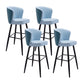 Contemporary Metal Upholstered Barstool Indoor Bar Stool with Iron Legs and Low Back Blue 4 Piece Set Bar Stool(30"H) Clearhalo 'Bar Furniture' 'Bar Stools' 'bar_stools' 'furn' 'furn_bar_stools' 'furniture_bar_stools' 'Kitchen & Dining Furniture' 'kitchen&dining_furn' 'kitchen' 'kitchen_furn' Furniture' 4251285