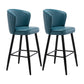 Contemporary Metal Upholstered Barstool Indoor Bar Stool with Iron Legs and Low Back Royal Blue 2 Piece Set Counter Stool(26"H) Clearhalo 'Bar Furniture' 'Bar Stools' 'bar_stools' 'furn' 'furn_bar_stools' 'furniture_bar_stools' 'Kitchen & Dining Furniture' 'kitchen&dining_furn' 'kitchen' 'kitchen_furn' Furniture' 4251287