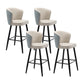 Contemporary Metal Upholstered Barstool Indoor Bar Stool with Iron Legs and Low Back Blue-White 4 Piece Set Counter Stool(26"H) Clearhalo 'Bar Furniture' 'Bar Stools' 'bar_stools' 'furn' 'furn_bar_stools' 'furniture_bar_stools' 'Kitchen & Dining Furniture' 'kitchen&dining_furn' 'kitchen' 'kitchen_furn' Furniture' 4251291